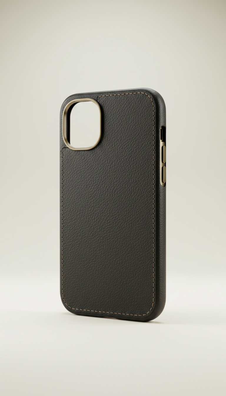 Charcoal Leather Snap-On Case