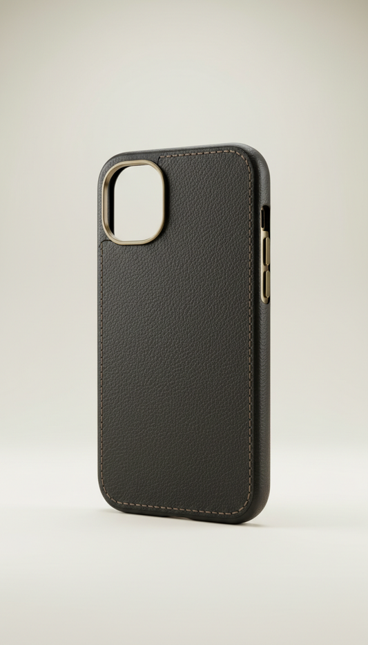 Charcoal Leather Snap-On Case